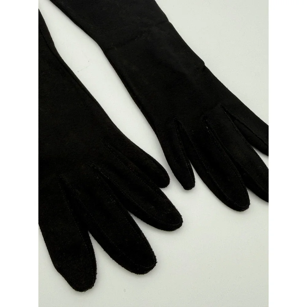 Vintage Black Stretch Nylon Evening Gloves 14